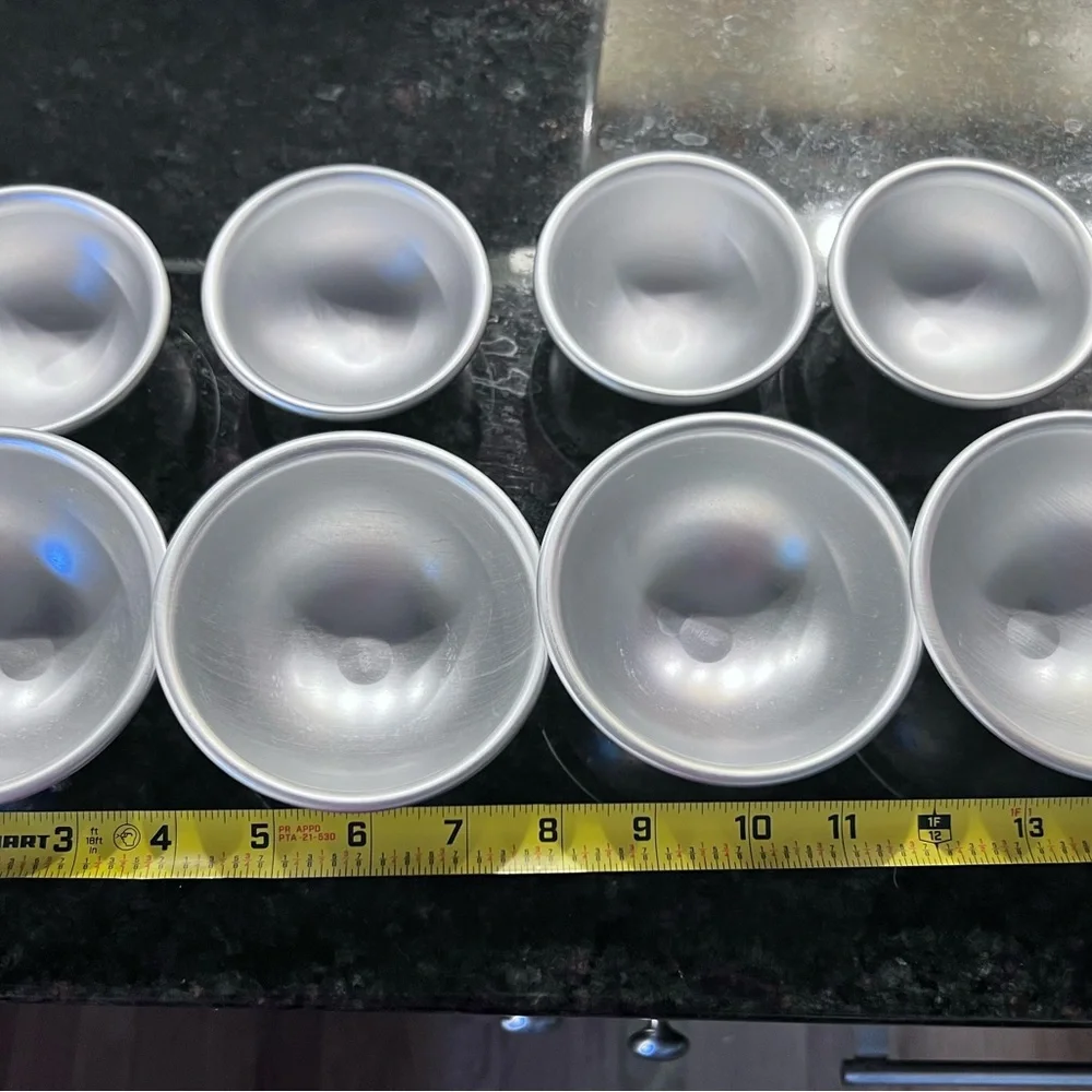 Set of 8 Silver Metal Bowls Food & Cook Safe Serving, Display, even Toy kitchen